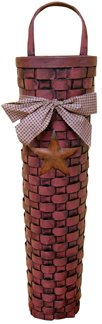 Long John Barn Star Basket - Burgundy - CWI - GJHE5448G