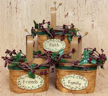 Faith, Family, Friends Resin Baskets - 3/Set - CWIG29493