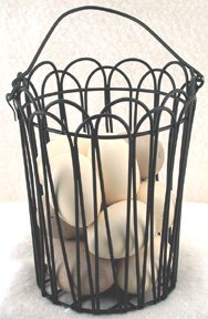 Wire Egg Basket with Eggs - CWIGCG3130