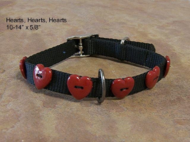 Black Hearts Dog Collar - BTbh