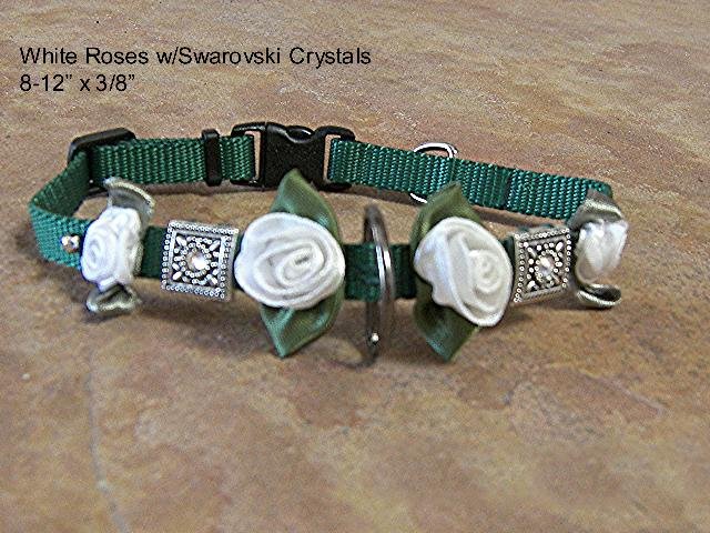 Satin Roses & Crystals Dog Collar - BTsrc