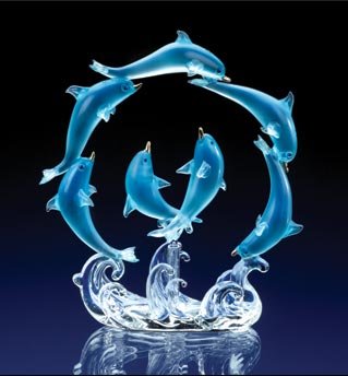 ROTATING BLUE DOLPHINS CIRCLE CAKE TOPPER - MM33939