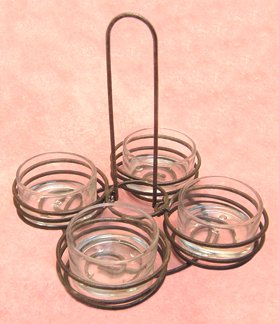 Tealite Holder w/4 Glass Cups - CWG103342