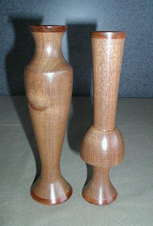 Mahogany/Cherry Wood Vase Set - WAmc