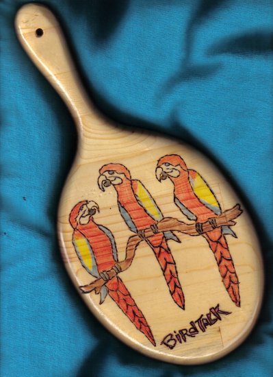 Parrot Design Wood Mirror - JWbm