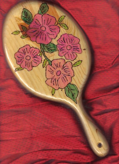 Pink Floral Wood Mirror - JWpf
