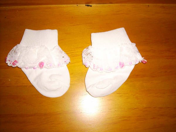 Pink Beaded Baby Socks - TLps