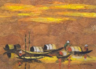 House by River Leaf Painting - MEhr