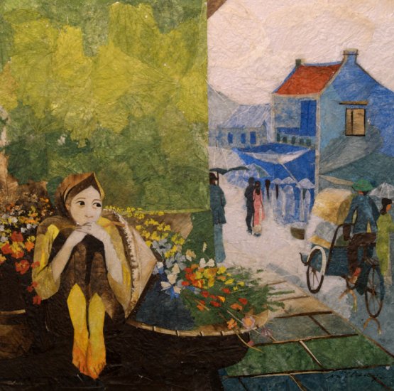 Flower Girl Leaf Painting - MEfg