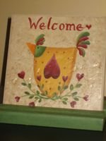 Welcome Chicken Tile - Large - PJwcx