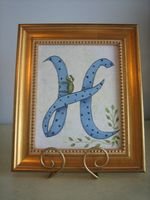 Handpainted Initial on Canvas - PJhi