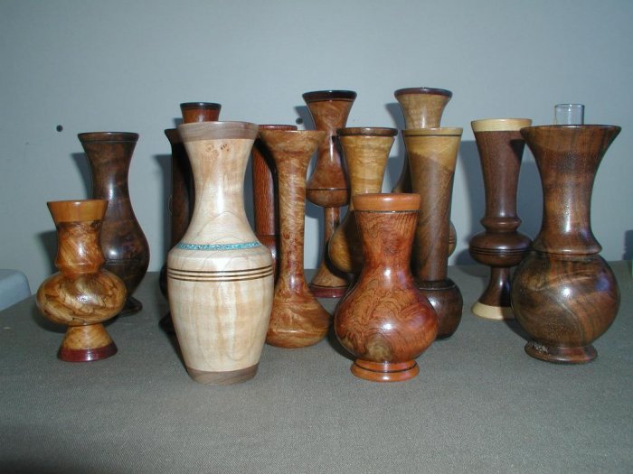 Wood Vase Collection - 14 Vases - WA14