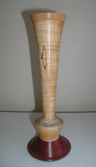 Striped Maple Purple Heart Base Vase - WAph