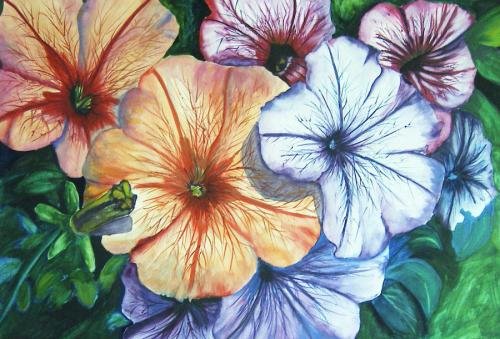 Watercolor Petunias Print - NWpfp