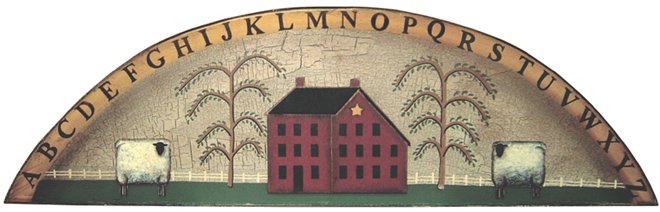 Folk Art Saltbox Door Crown - G7290