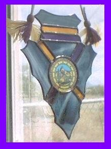 Stained Glass Arrowhead with Tribal Seal - SGts
