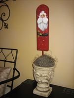 Small Wooden Santa Topiary - PJst