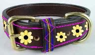 Leather Flower Collar - DDlf