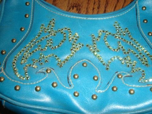 SALE! Turquoise Purse With Swarovski Crystals - CGtu