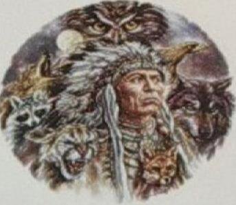 Native American Indian Chief with Animals Dreamcatcher/Suncatcher - SGan
