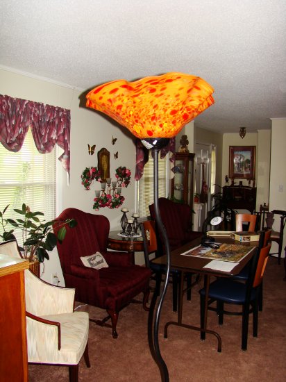 Orange Hand-Blown Glass Floor Lamp - MXol