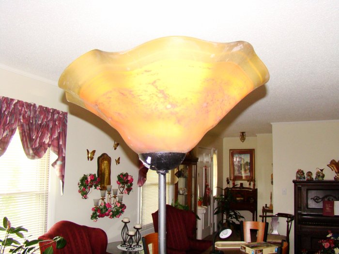 Amber Hand-Blown Glass Floor Lamp - MXal