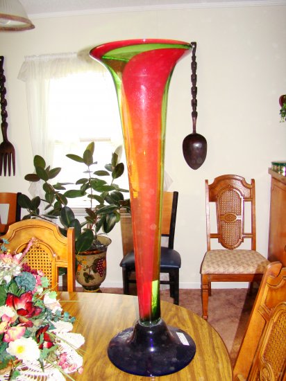 4 Foot Tall Hand-Blown Glass Vase - MX4v
