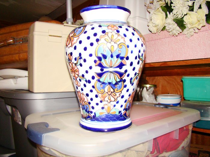 Gorgeous Flower Print Ceramic Vase - MXcv