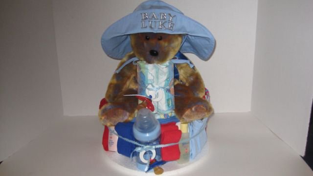 1 Tier Baby Boy Diaper Cake - TH1tb12