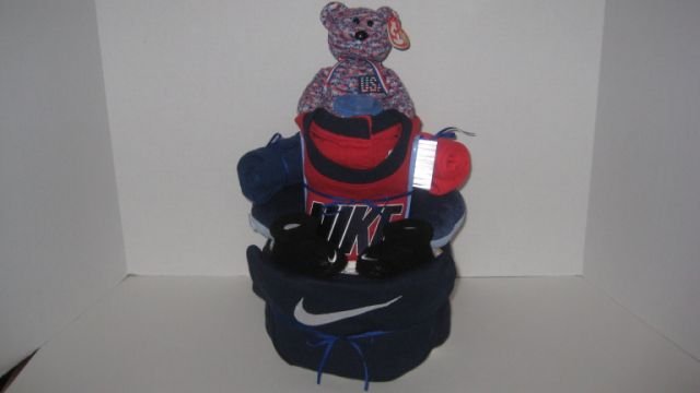 2 Tier Baby Boy Nike Diaper Cake - TH2tbn