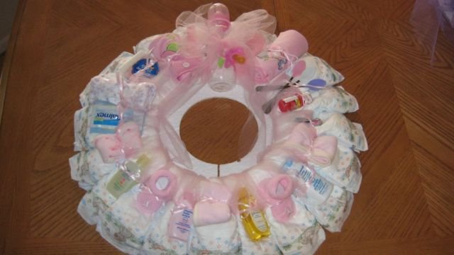 Large Pink Diaper Wreath - THlpw