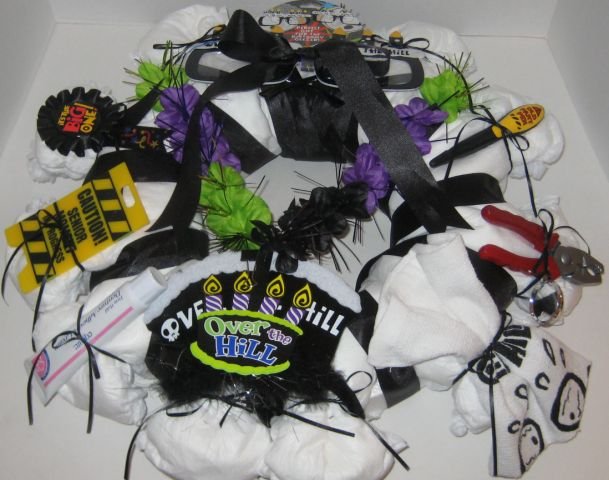 Small Over the Hill Diaper Wreath - THsow