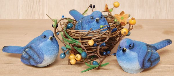 Resin Bluebird - Assorted Poses - Set/3 - CWGD8332