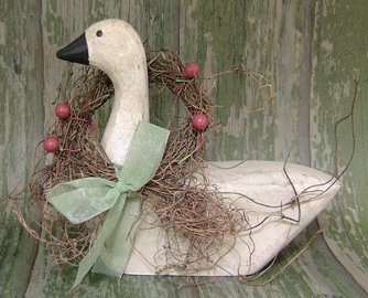 Wooden Frosted Goose - CWG50053