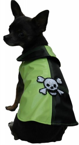 Pirate Raincoat for Dog - Lime Green ~S~