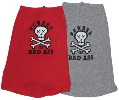 Dog Tank - Beware of Bad Ass- Red only ~XS~