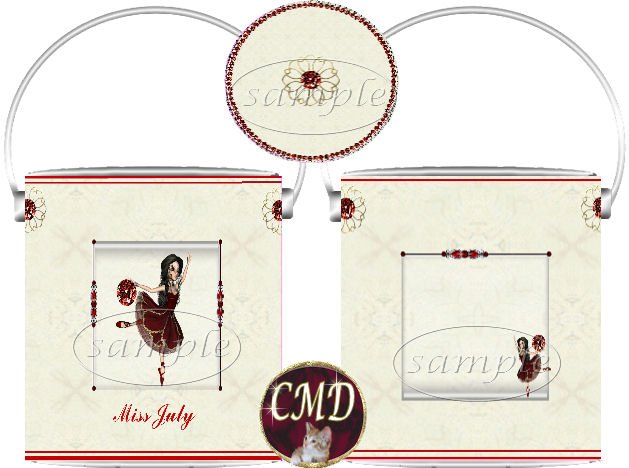 Ballerina Birthstone Gift Can - template - JULY