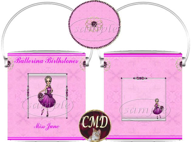 Ballerina Birthstone Gift Can - template - JUNE