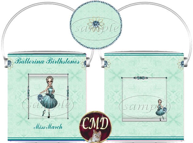 Ballerina Birthstone Gift Can - template - MARCH