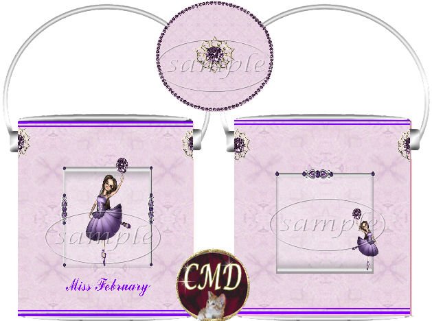 Ballerina Birthstone Gift Can - template - FEBRUARY