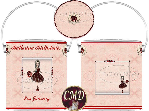 Ballerina Birthstone Gift Can - template - JANUARY