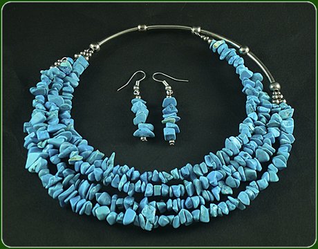 Turquoise necklace and earrings