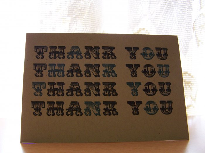 Blue Thank You Card