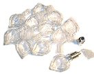 25 flat teardrop hand-blown glass pendant vials SILVER CAPS/FLAKES!