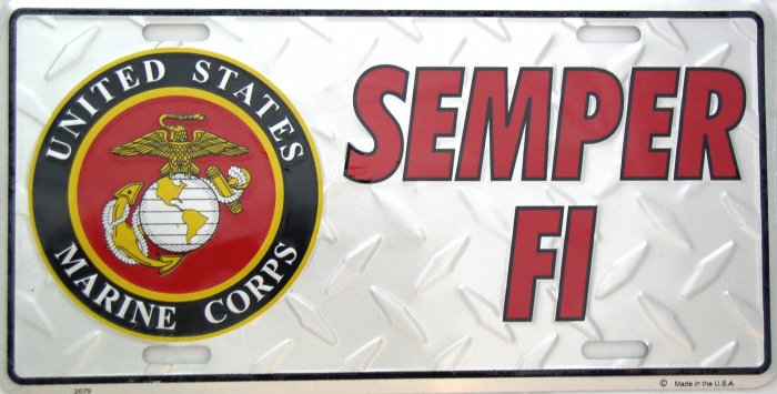UNITED STATES MARINE CORPS SEMPER FI LICENSE PLATES