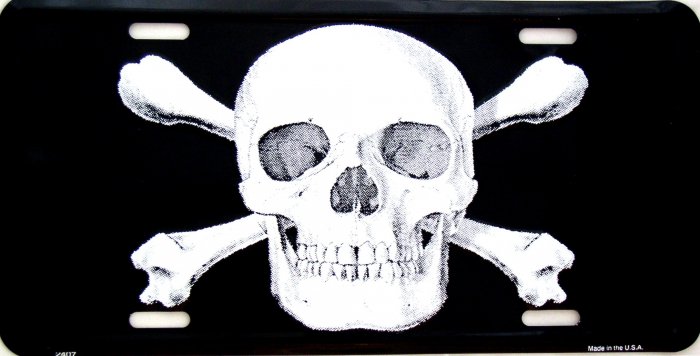 SKULL AND CROSS BONES LICENSE PLATES