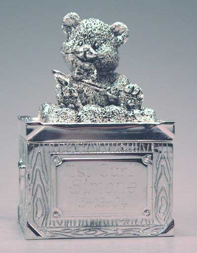 Silver Plated Baby's 1st Curl Box Pre-Engraved "1st Curl"