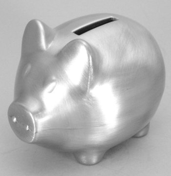 Pewter Finish "Little Piggy" Bank