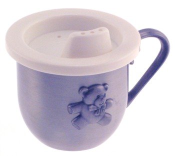 Pewter Finish Teddy Bear Baby Cup
