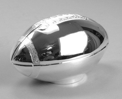 Silver Plated Football Bank